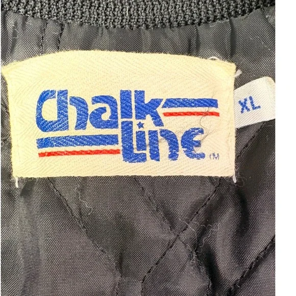 Chalk Line Oakland Raiders Satin Bomber Jacket  XL Black Silver Snap Front NFL - Picture 2 of 8